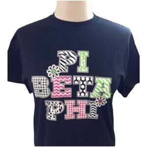 Pi Beta Phi small black screenprinted shirt New with Tags